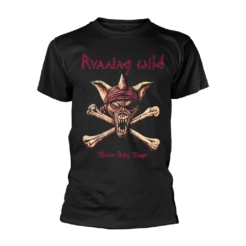 Running Wild Unisex T-shirt: Under Jolly Roger (Crossbones) Solid Color Striped Floral