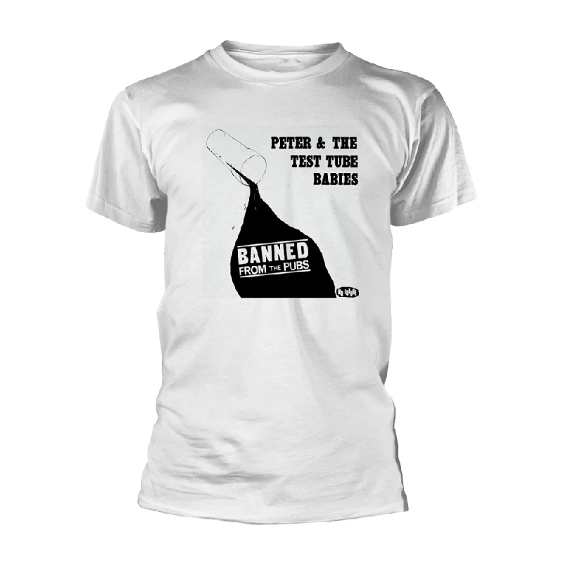 Peter & The Test Tube Babies Unisex T-shirt: Banned From The Pubs (White) Houndstooth Herringbone Solid Peter & The Test Tube Babies Unisex T-shirt: Banned From The Pubs (White) Houndstooth Herringbone Solid