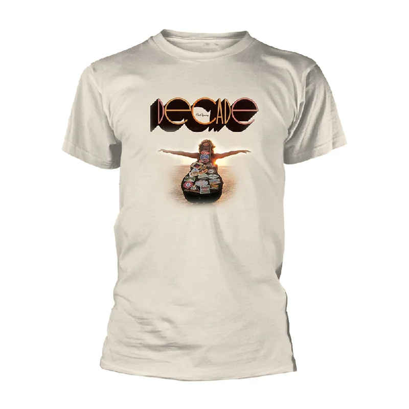 Neil Young Unisex T-shirt: Decade - Vintage Wash (Organic Ts) Spandex Blend Rayon Blend Denim Blend Neil Young Unisex T-shirt: Decade - Vintage Wash (Organic Ts) Spandex Blend Rayon Blend Denim Blend