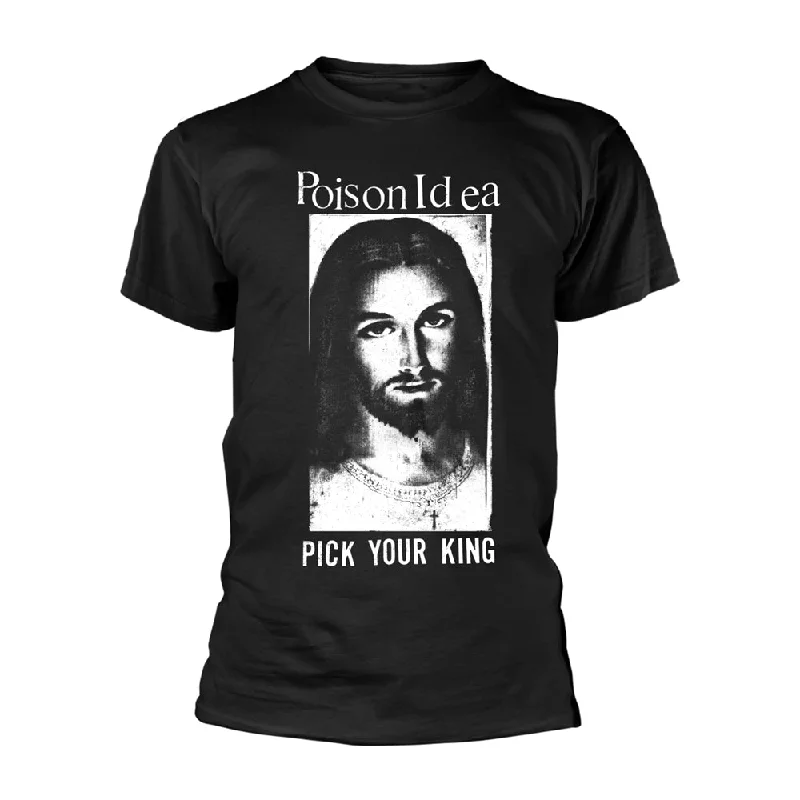Poison Idea Unisex T-shirt: Pick Your King (Black) Boxy Fit Fitted Loose
