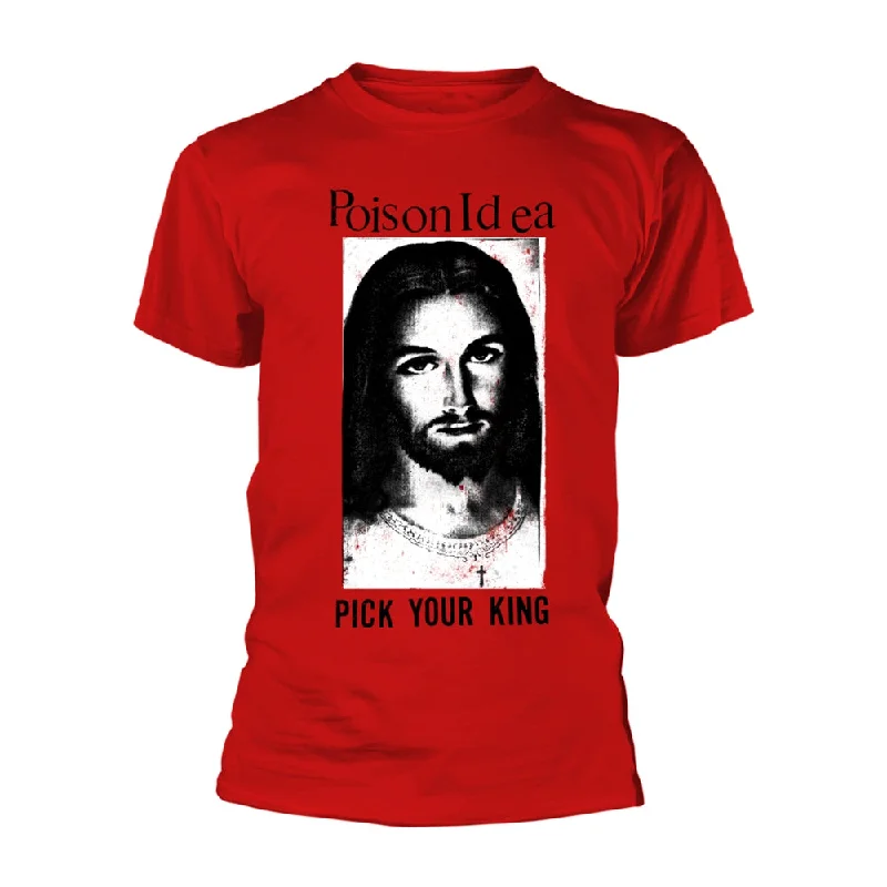Poison Idea Unisex T-shirt: Pick Your King (Red) Thin T-Shirt Open Front Quick Dry