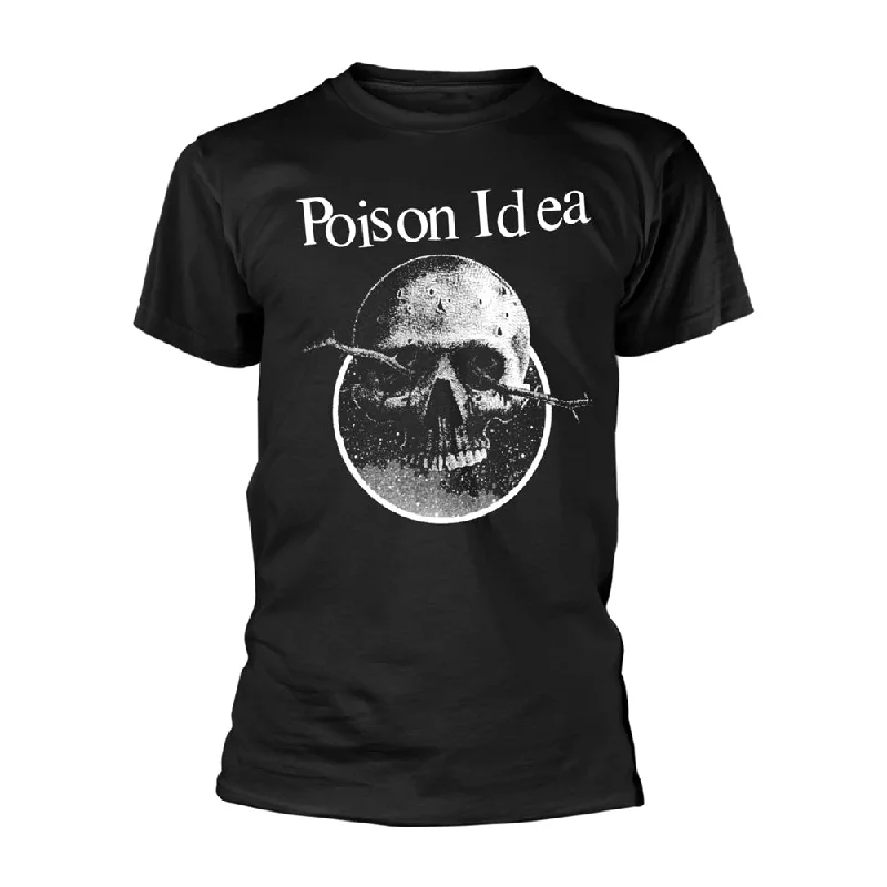 Poison Idea Unisex T-shirt: Skull Logo Cashmere Blend Cotton Blend Poly Blend