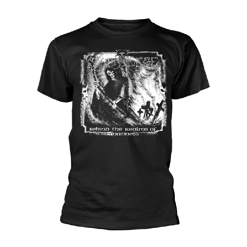 Sacrilege Unisex T-shirt: Behind The Realms Of Madness (Black) (back print) Oversized T-Shirt Spandex breathable