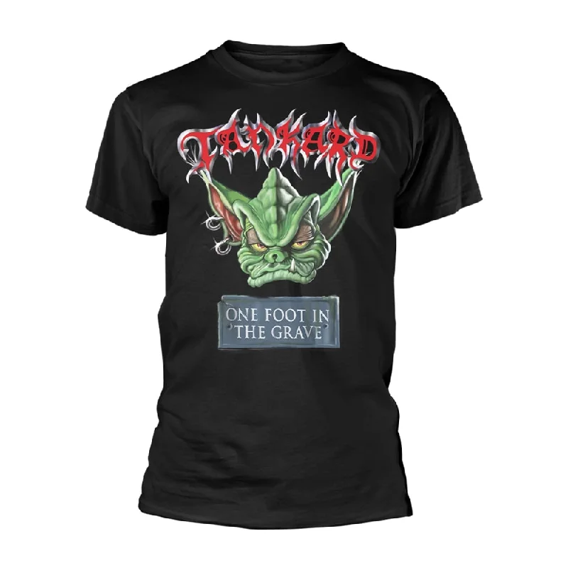 Tankard Unisex T-shirt: One Foot In The Grave (back print) Ribbed T-Shirt High Neck Heavyweight Tankard Unisex T-shirt: One Foot In The Grave (back print) Ribbed T-Shirt High Neck Heavyweight