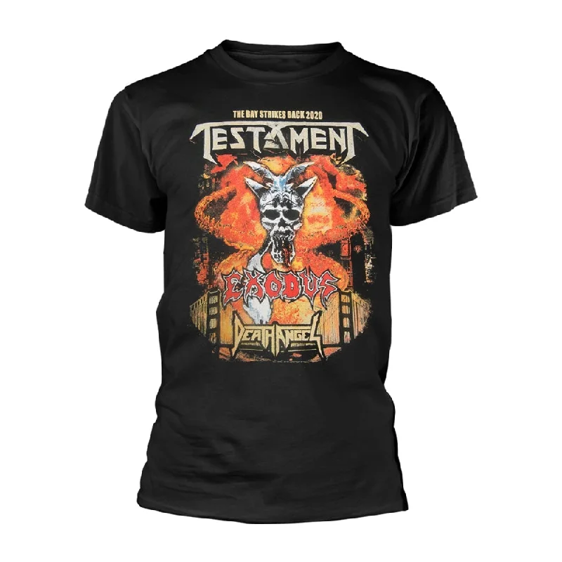 Testament Unisex T-shirt: The Bay Strikes Back Europe 2020 Tour Houndstooth Herringbone Solid Testament Unisex T-shirt: The Bay Strikes Back Europe 2020 Tour Houndstooth Herringbone Solid
