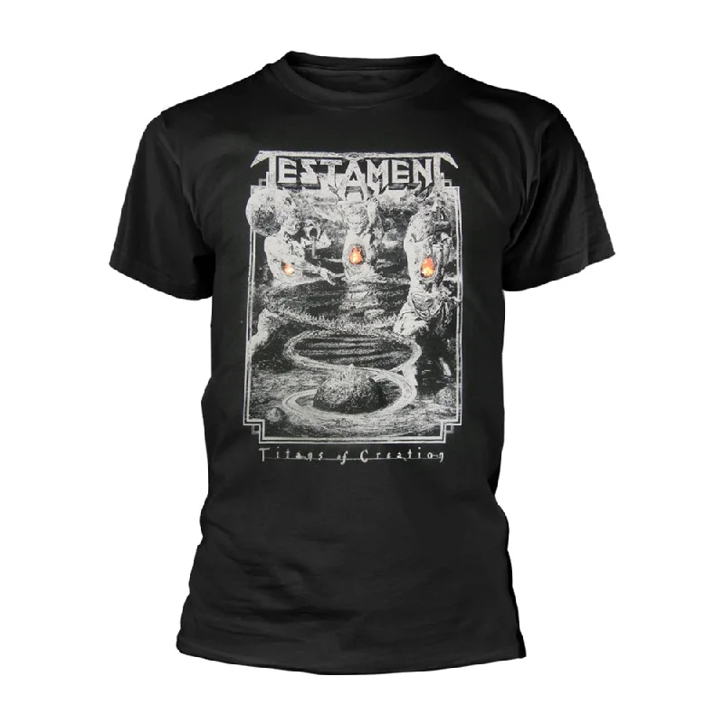 Testament Unisex T-shirt: Titans Of Creation (Grey) Europe 2020 Tour (back print) Sequined Glittery Shiny Testament Unisex T-shirt: Titans Of Creation (Grey) Europe 2020 Tour (back print) Sequined Glittery Shiny