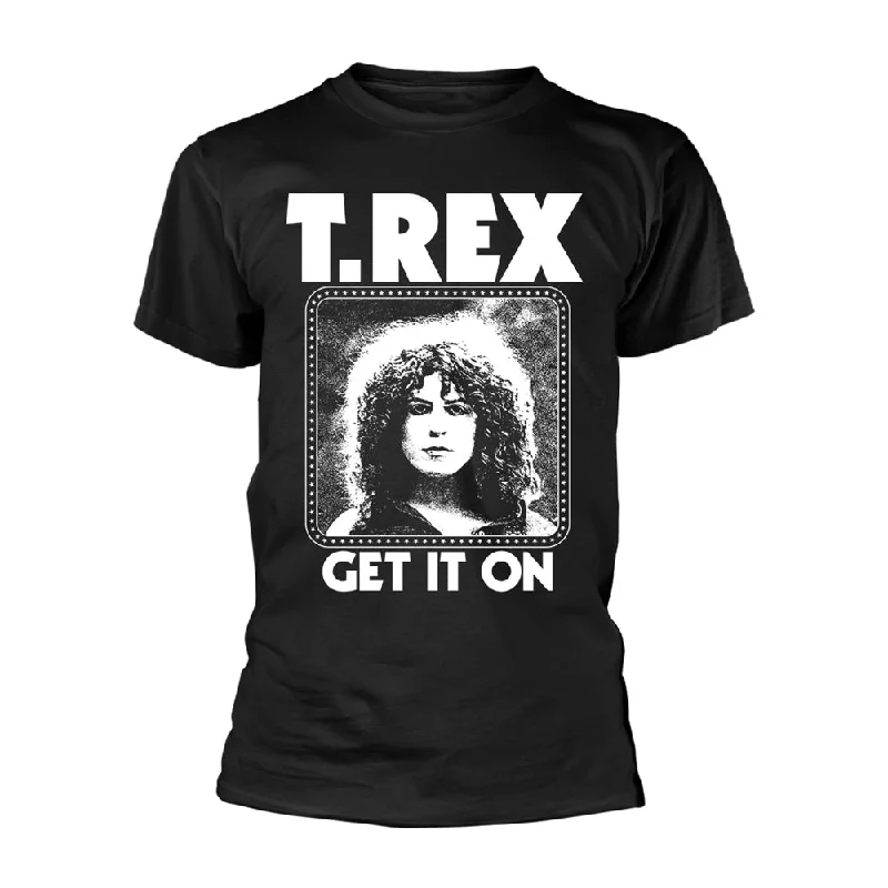 T. Rex | Official Band T-Shirt | Get It On Notch Collar Peter Pan Collar Cowl Neck