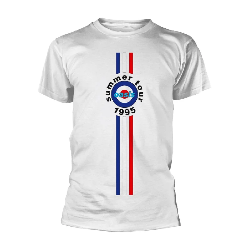 Oasis Unisex T-shirt: Stripes 95 (White) Elasticated Padded Insulated