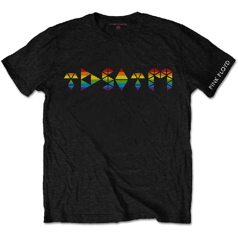 Pink Floyd | Official Band T-Shirt | Dark Side Prism Initials Houndstooth Herringbone Solid
