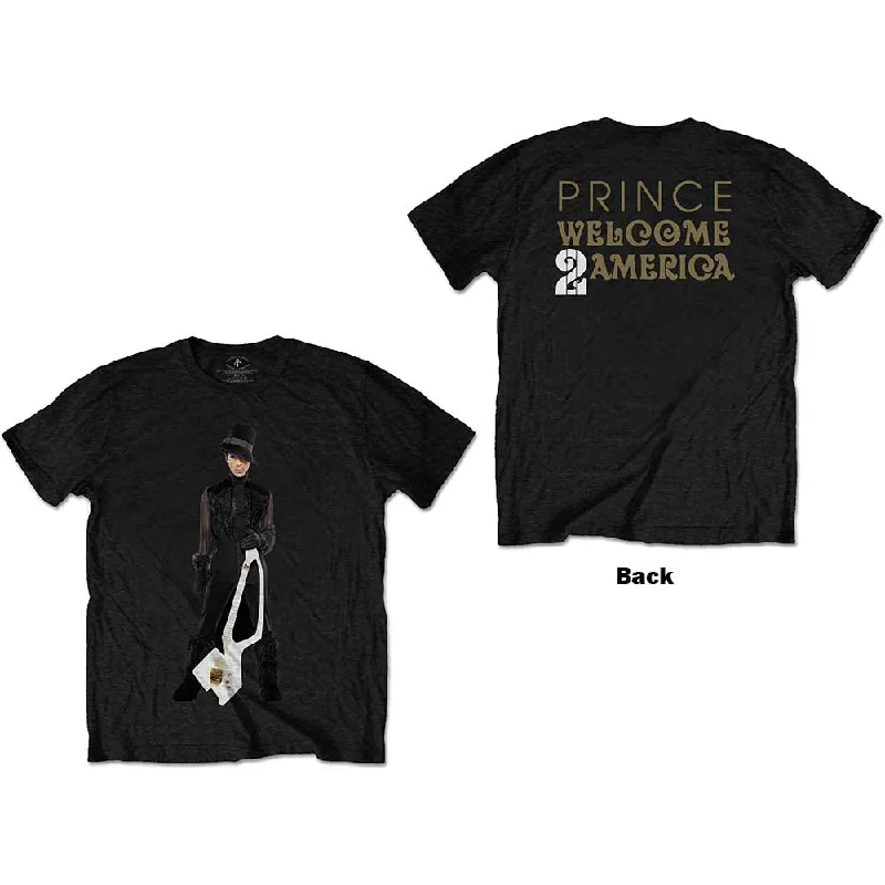 Prince | Official Band T-Shirt | W2A White Guitar (Back Print) Seamless Knitted Crochet Prince | Official Band T-Shirt | W2A White Guitar (Back Print) Seamless Knitted Crochet
