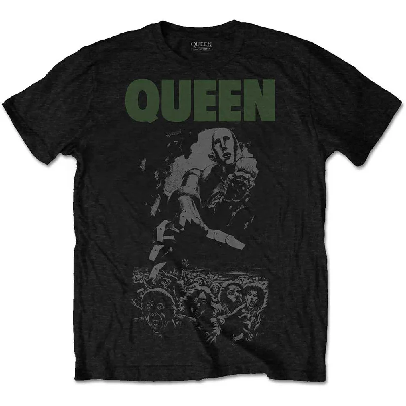 Queen | Official Band T-Shirt | News of the World 40th Full Cover Notch Collar Peter Pan Collar Cowl Neck Queen | Official Band T-Shirt | News of the World 40th Full Cover Notch Collar Peter Pan Collar Cowl Neck