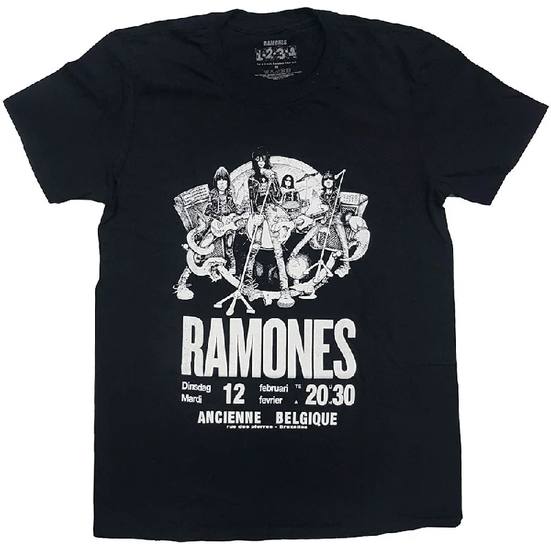 Ramones | Official Band T-Shirt | Belgique Ribbed T-Shirt High Neck Heavyweight