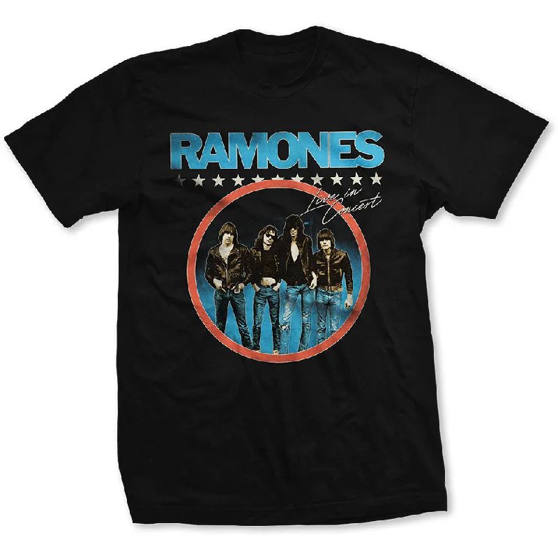 Ramones | Official Band T-Shirt | Circle Photo Hooded Caped Shawl Collar