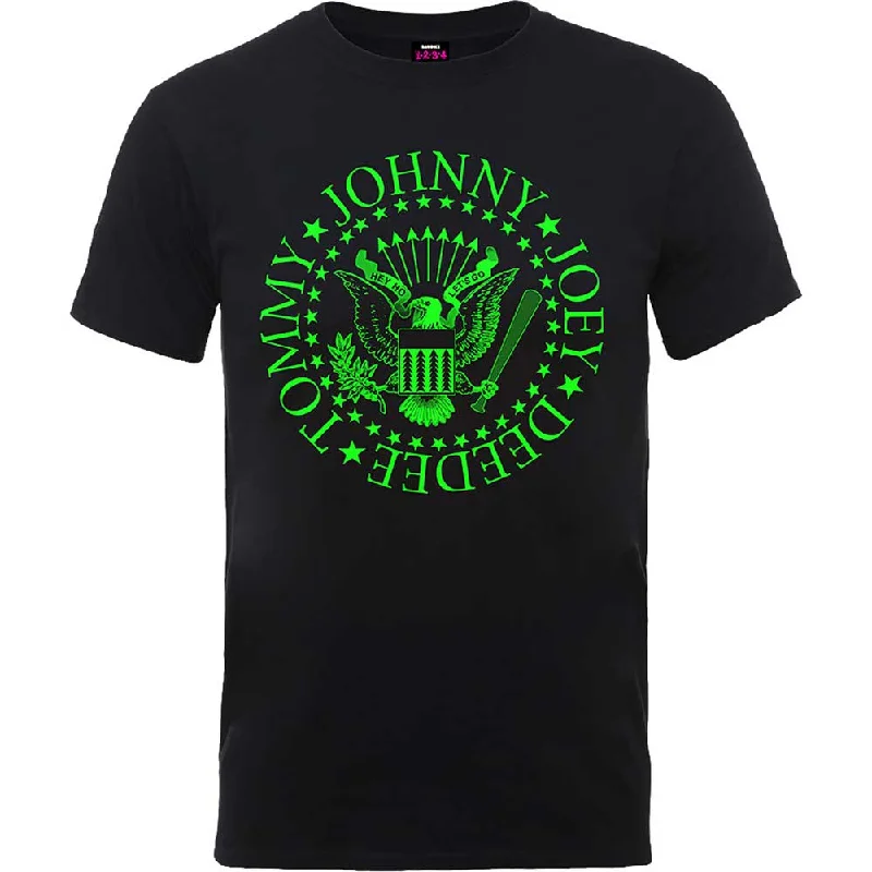 Ramones | Official Band T-Shirt | Green Seal Fleece Nylon Spandex