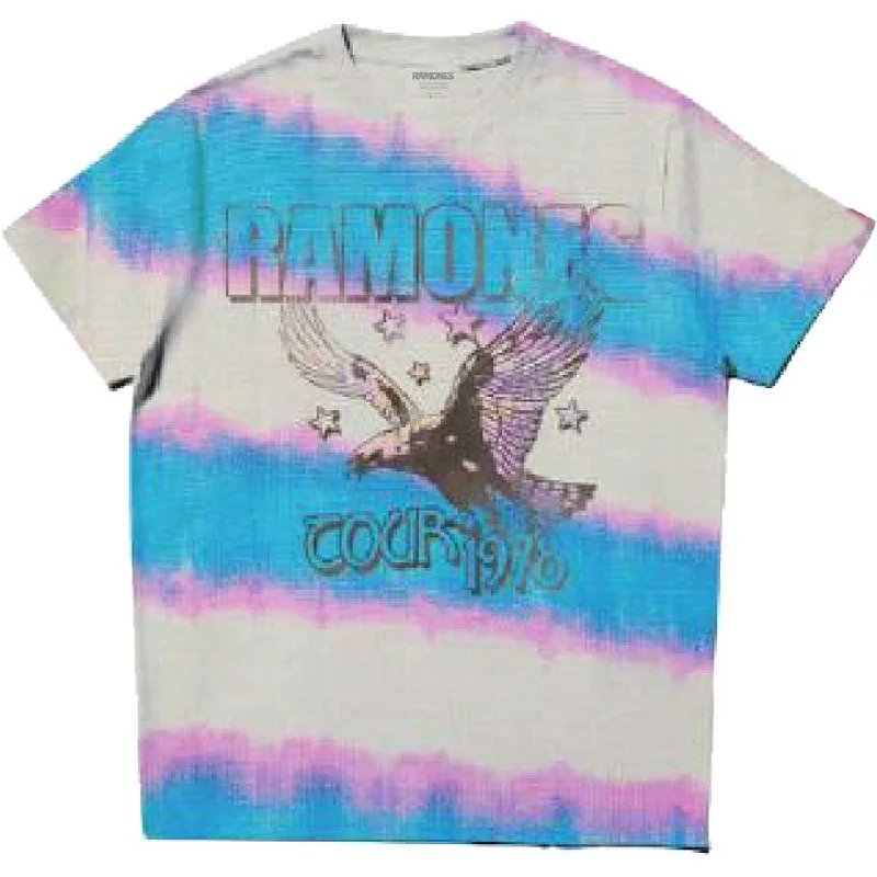 Ramones | Official Band T-Shirt | Eagle (Dip-Dye) Print Jacquard Patchwork