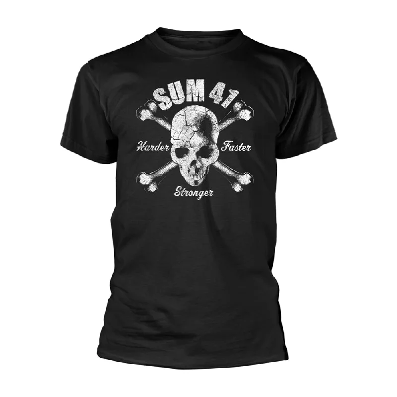 Sum 41 Unisex T-shirt: Harder/Faster Spandex Blend Rayon Blend Denim Blend