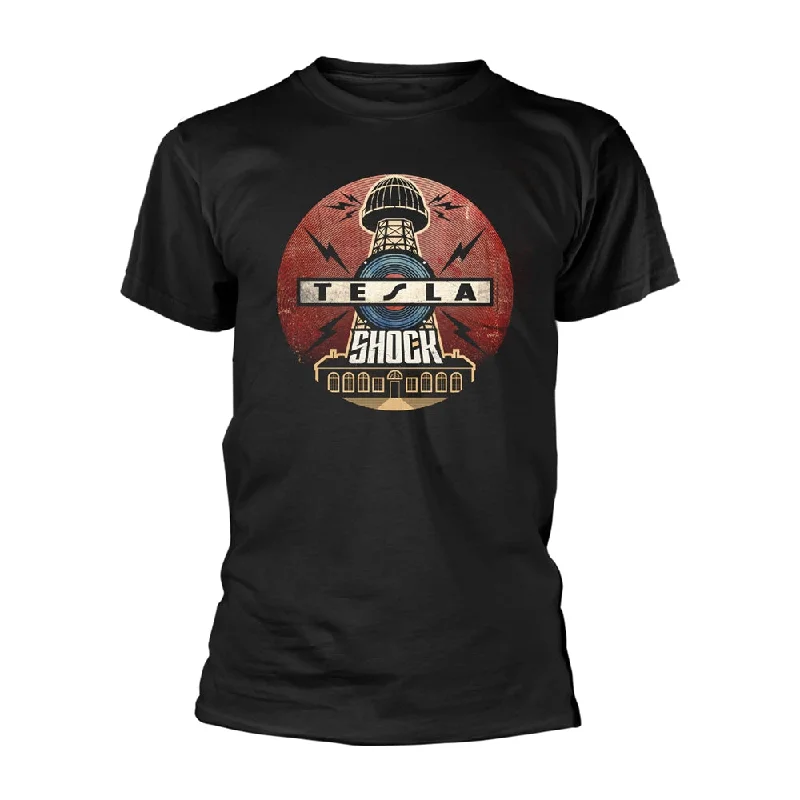 Tesla Unisex T-shirt: Shock Notch Collar Peter Pan Collar Cowl Neck
