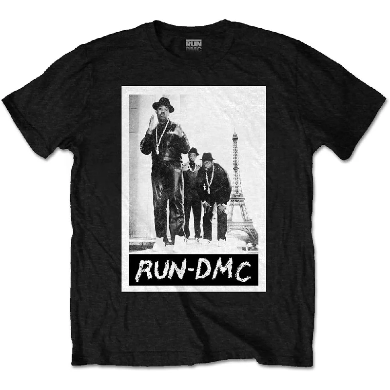 Run DMC | Official Band T-Shirt | Paris Photo Collared Crew Neck Turtle Neck