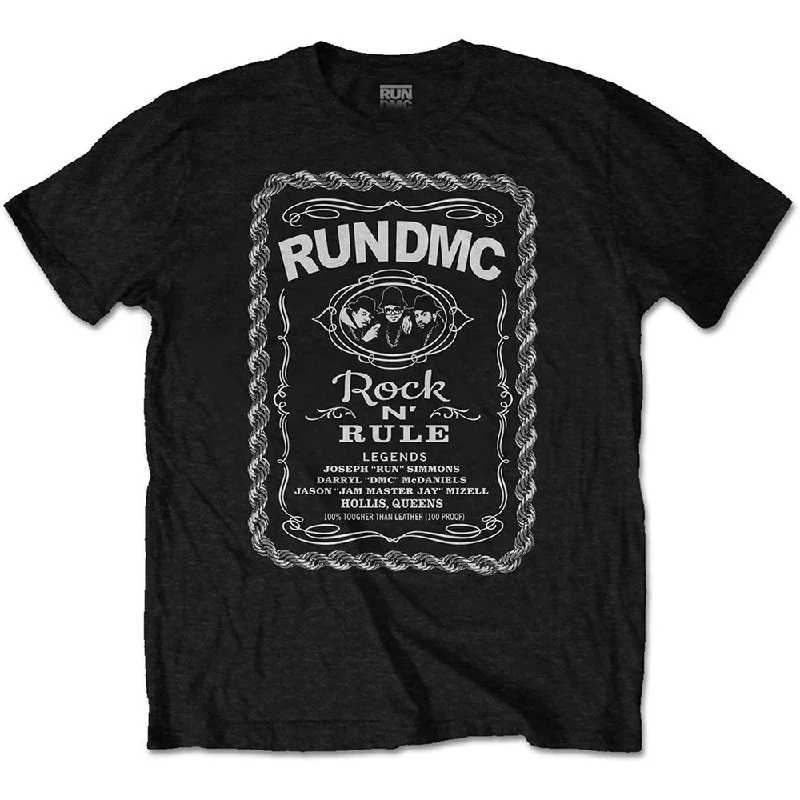 Run DMC | Official Band T-Shirt | Rock N' Rule Whiskey Label Polka Dot Checkered Tartan