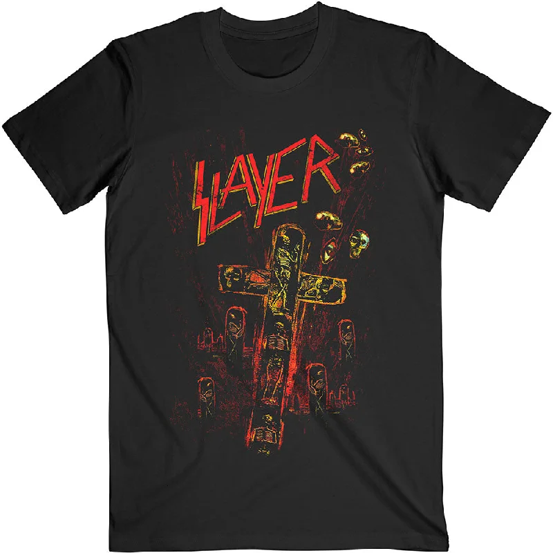 Slayer | Official Band T-Shirt | Blood Red Houndstooth Herringbone Solid