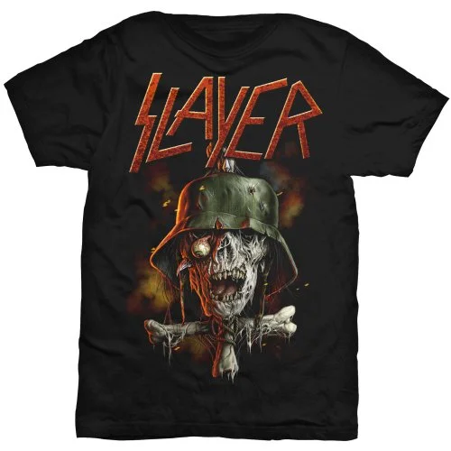 Slayer | Official Band T-Shirt | Soldier Cross V.2 Notch Collar Peter Pan Collar Cowl Neck