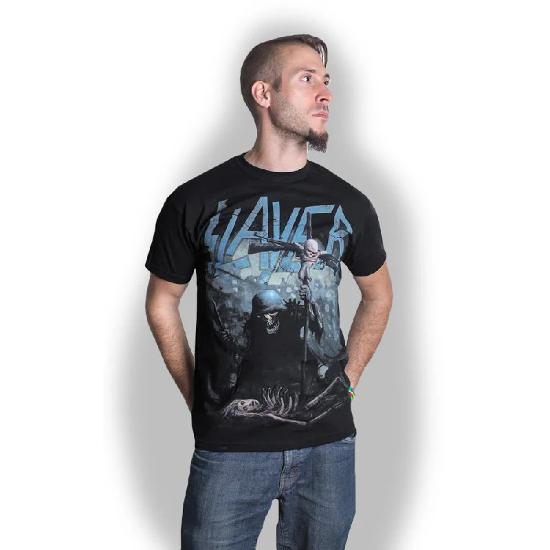 Slayer | Official Band T-Shirt | Soldier Cross Solid Print Embellished