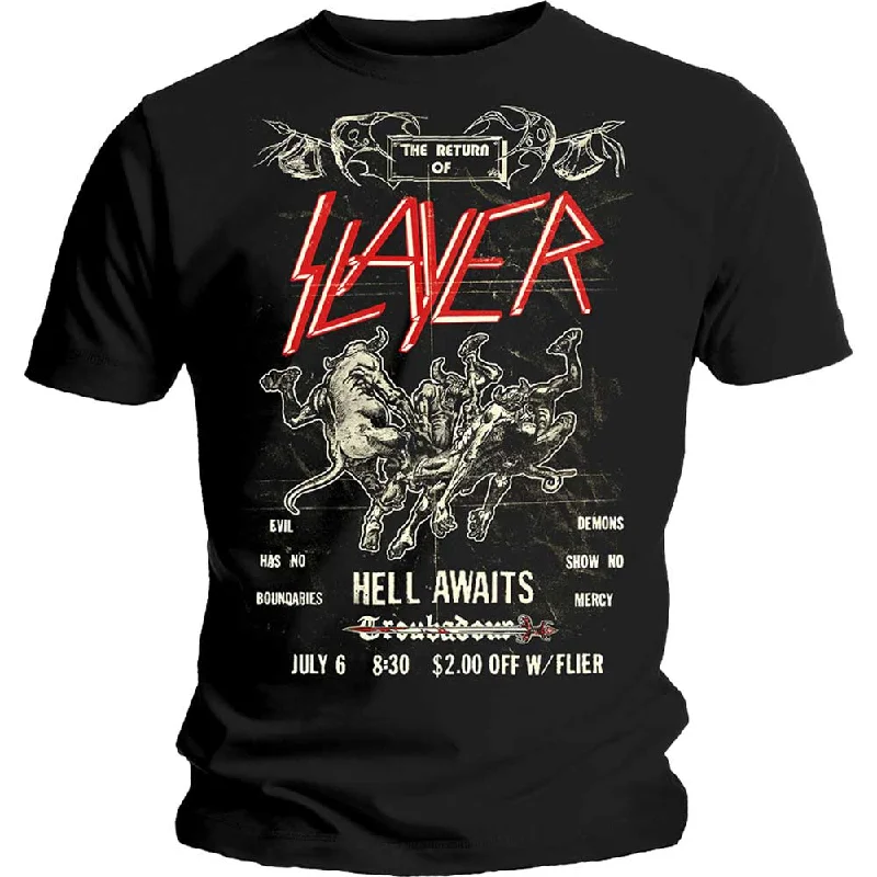 Slayer | Official Band T-Shirt | Vintage Flyer Zippered Front Buttoned Front Snap Front Slayer | Official Band T-Shirt | Vintage Flyer Zippered Front Buttoned Front Snap Front