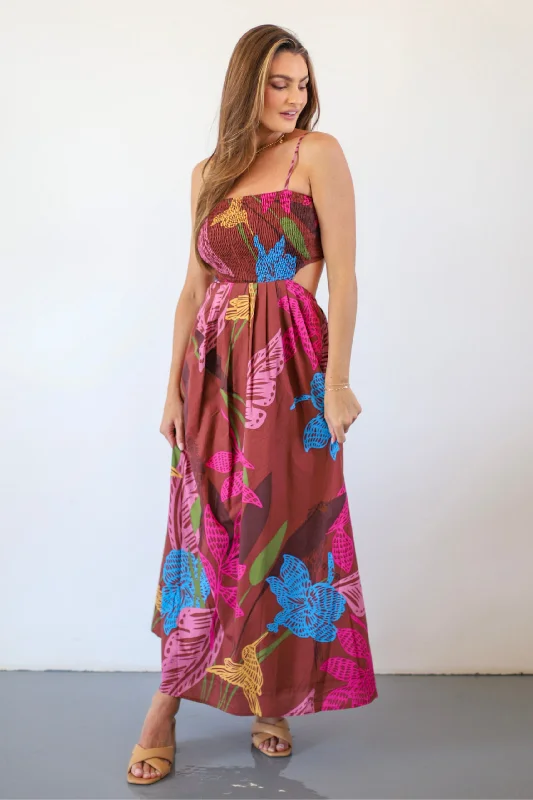 August Air Maxi Dress Elegant Floral Maxi Dress