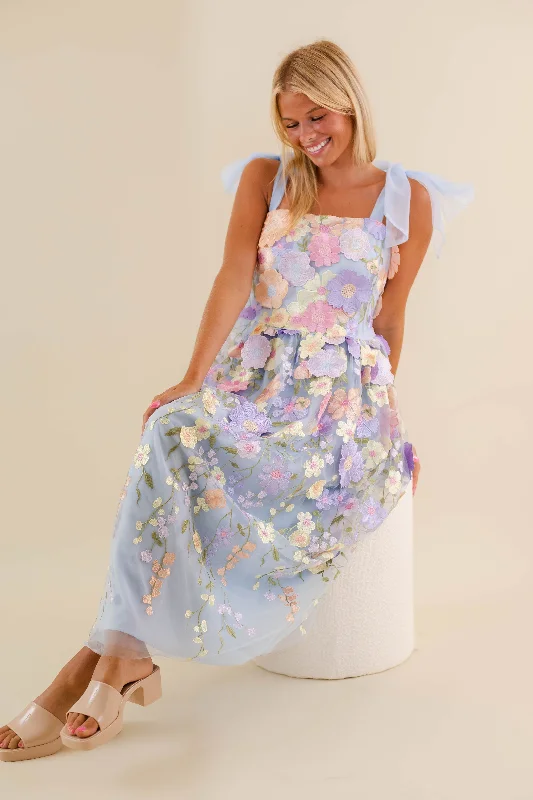 Classic Romance 3D Flower Maxi Dress Comfortable Maxi Dress with Slits