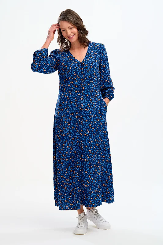 Fatimah V-Neck Maxi Dress - Blue, Star Lightning Animal Classic Tulle Maxi Dress