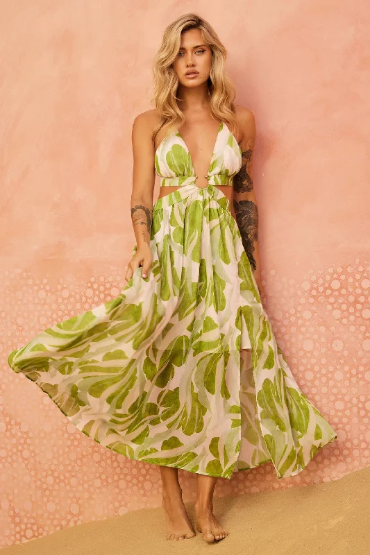 Forest Favors Maxi Dress - Green Elegant Sleeveless Maxi Dress