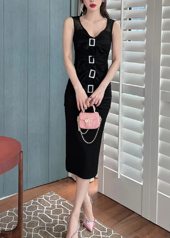 Handmade Black V Neck Wrinkled Patchwork Maxi Dress Summer Comfortable Fitted Maxi Dress Handmade Black V Neck Wrinkled Patchwork Maxi Dress Summer Comfortable Fitted Maxi Dress