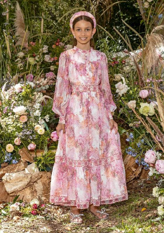 Hydrangea Maxi Dress Fashionable Faux Wrap Maxi Dress