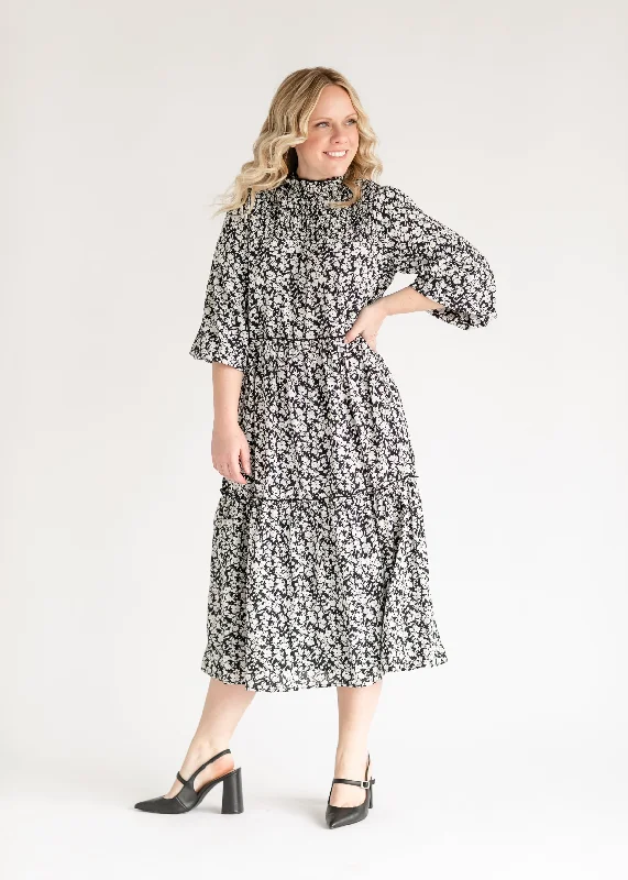 Isla Ruffle Detail 3/4 Sleeve Maxi Dress Classic Tulle Maxi Dress