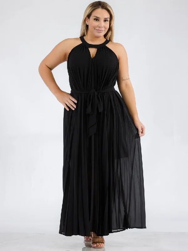 Jasmine Plus Size Pleated Maxi Dress Elegant Velvet Maxi Dress