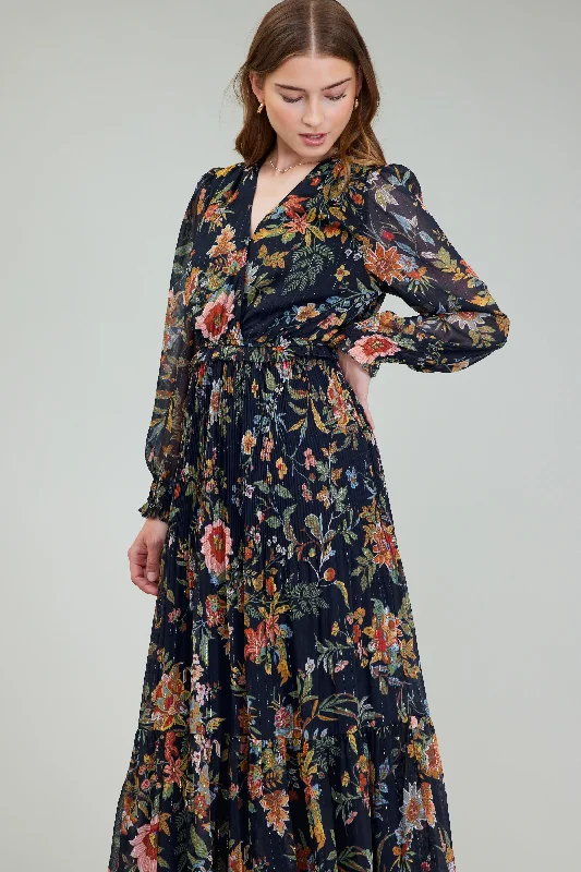 Glimmer Botanical Maxi Dress Trendy Short Sleeve Maxi Dress