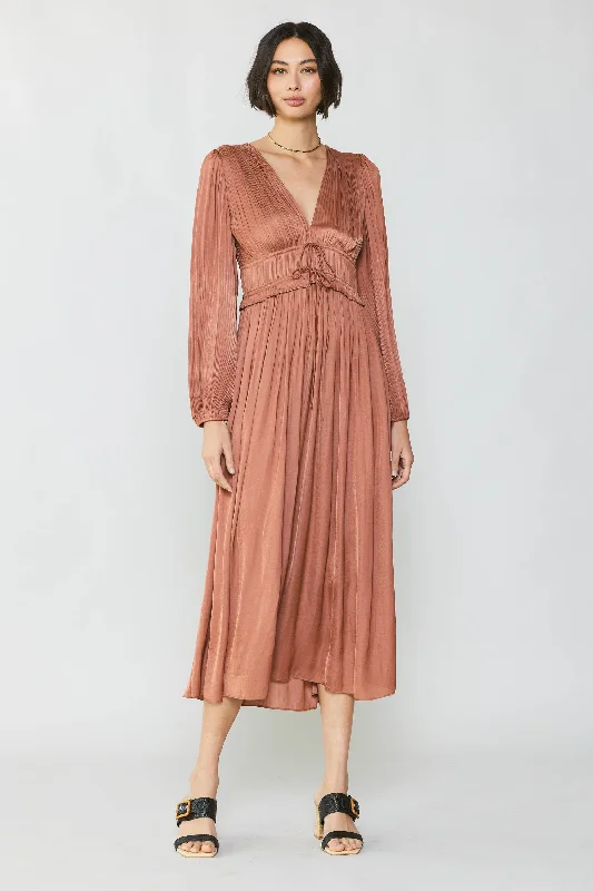Sidonie Pleated Maxi Dress Fashionable Asymmetrical Maxi Dress