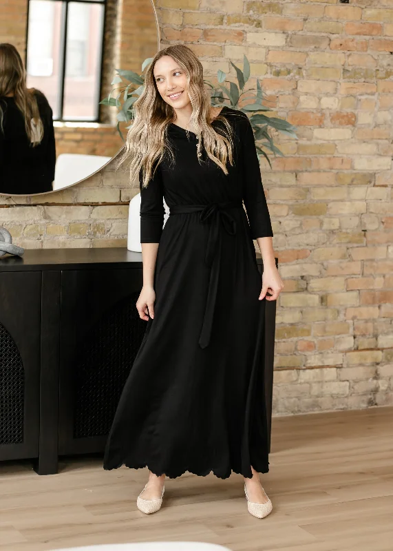 Lydia Button Front Maxi Dress Elegant Tiered Maxi Dress