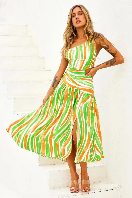 Opening Act Maxi Dress - Green Trendy Fit-and-Flare Maxi Dress