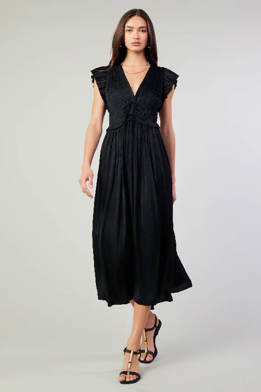 Mara Pleated Maxi Dress Elegant Tiered Maxi Dress