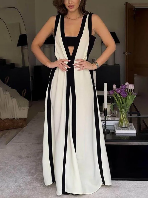 Reversible Style Colorblock Charming A-Line Maxi Dress Trendy Floral Print Maxi Dress Reversible Style Colorblock Charming A-Line Maxi Dress Trendy Floral Print Maxi Dress