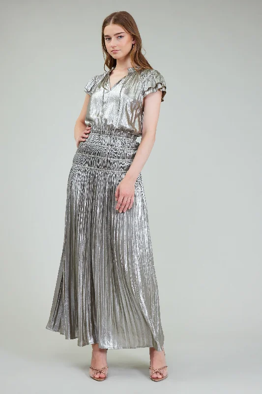 Metallic Maxi Dress Chic Sleeveless Maxi Dress