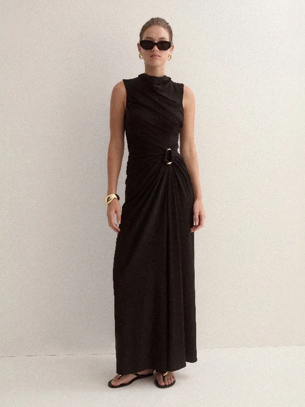SIMONE MAXI DRESS Elegant Wraparound Maxi Dress
