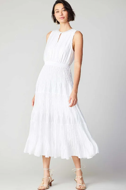 Pleated Sleeveless Maxi Dress Stylish A-Line Maxi Dress