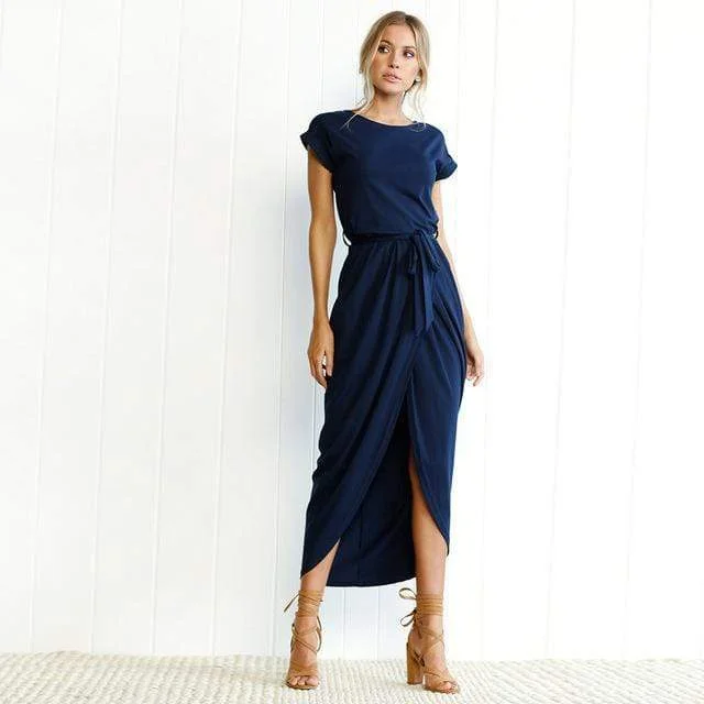 Split Long Maxi Dress Stylish Button-Up Maxi Dress