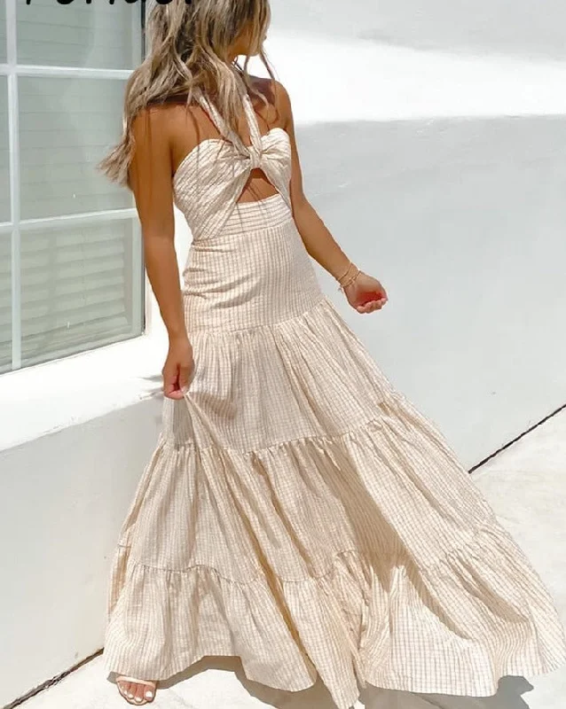 Valeria Maxi Dress Comfortable Pleated Maxi Dress
