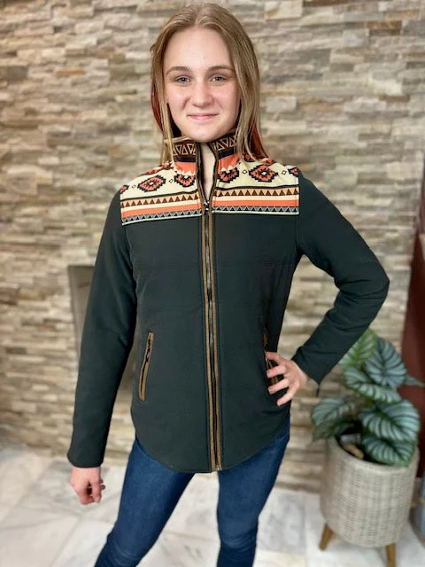 Aztec Puffer Jacket- EF18411A Fleece Fabric Down Fabric Feather Fabric