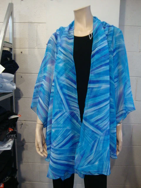 Chiffon Jacket A-Line Jacket Boat Neck Shawl Collar
