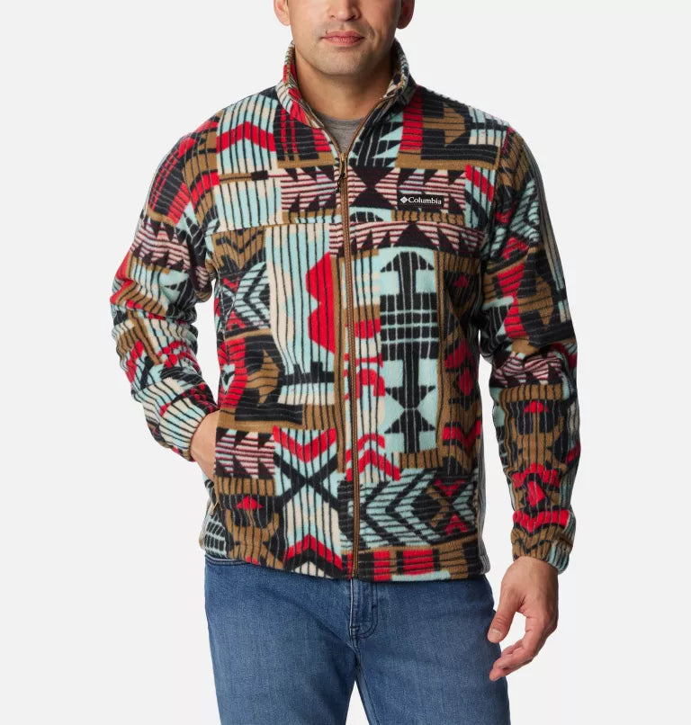 Columbia Men’s Steens Mountain™ Printed Fleece Jacket Knit Fabric Woven Fabric Fleece Fabric