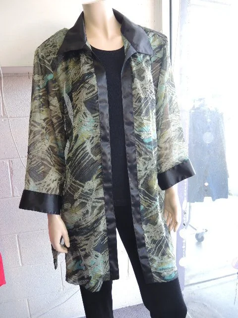 Crushed Satin Trim Jacket Embroidered Jacket Appliqued Jacket Beaded Jacket